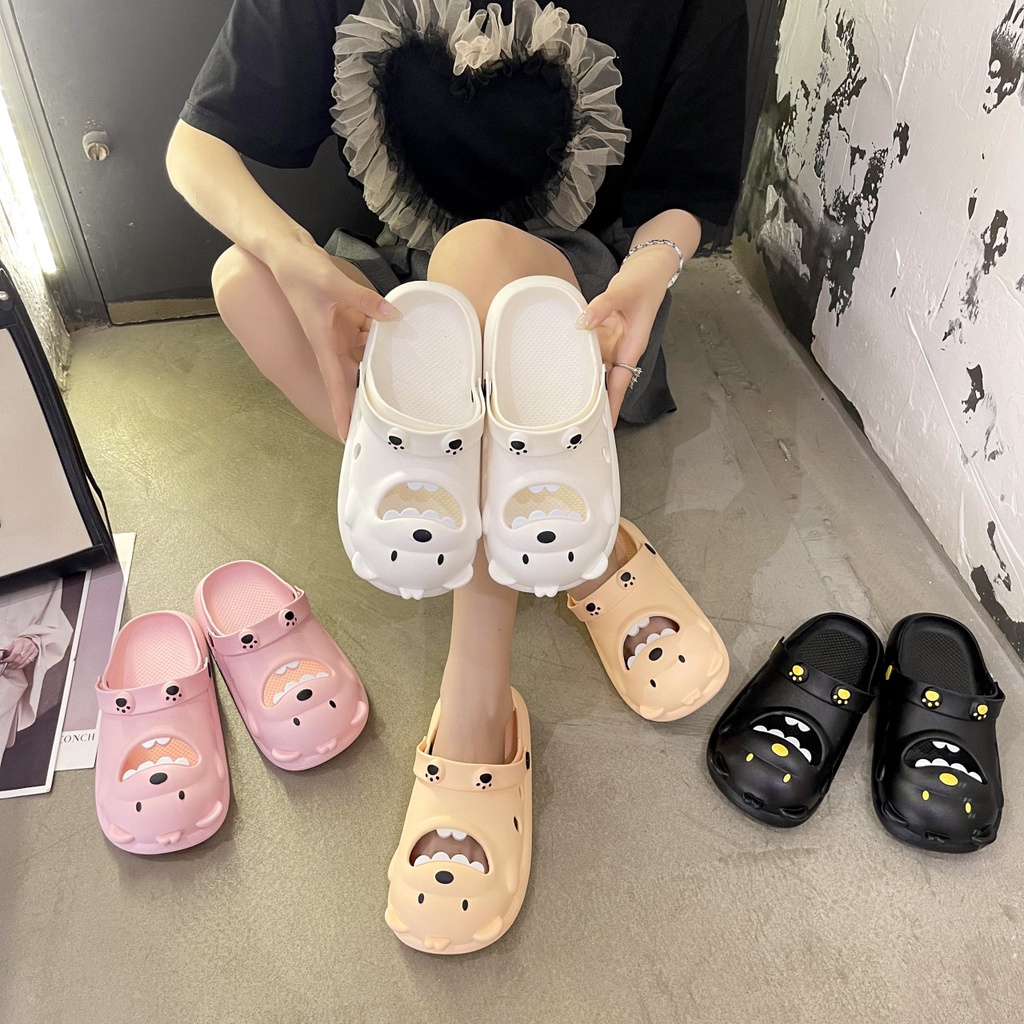 Dép Sandal Đục Lỗ Màu Kẹo Họa Tiết Hoạt Hình Dễ Thương Thời Trang Mùa Hè Phong Cách Hàn Quốc Cho Nữ