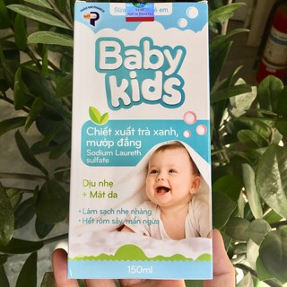 Sữa tắm thảo dược Baby kids trà xanh mướp đắng trị rôm sảy