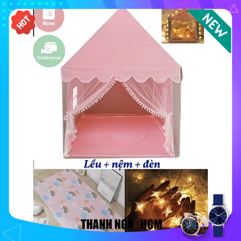 [TẶNG NỆM + ĐÈN NHÁY LED DÙNG PIN] Lều cho bé ,Lều công Chúa phong cách HÀN QUỐC hàng LOẠI 1 CÓ NỆM+CÓ ĐEN