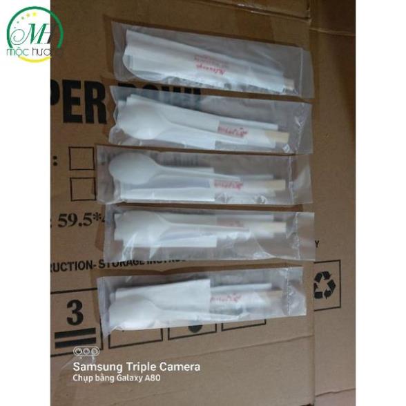 Combo 100 Set Thìa Đũa Tăm ( vỏ bất kì )