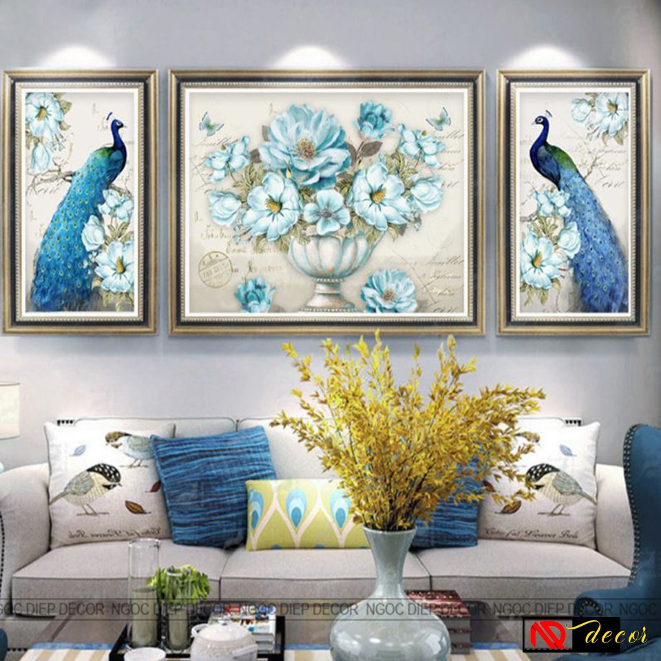 Tranh hiện đại phong cách Bắc Âu canvas treo tường trang trí phòng khách Vintage nghệ thuật decor phòng ngủ A6