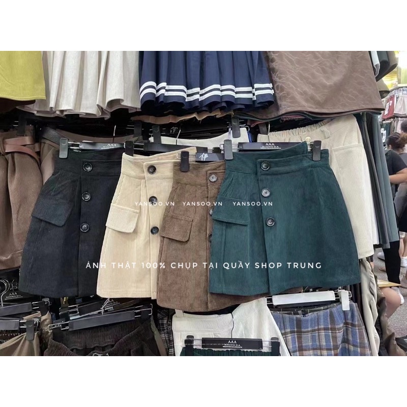 Chân váy chữ A nhung cạp lệch có quần lót trong hàng Quảng Châu chất đẹp ( Ảnh thật 100% ) by YANSOO | BigBuy360 - bigbuy360.vn