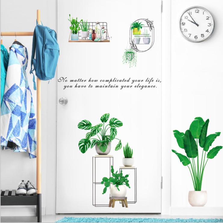 Decal dán tường trang trí - BỘ MỚICHẬU CÂY XANH MỚI