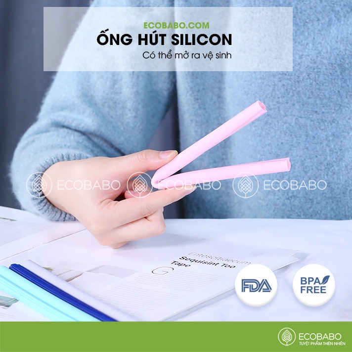 Ống hút silicone tái sử dụng có thể mở ra vệ sinh KEAN
