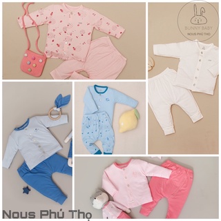 Bộ quần áo Nous cài thẳng petit trắng trơn( bé trai/ bé gái) từ 0m-12m