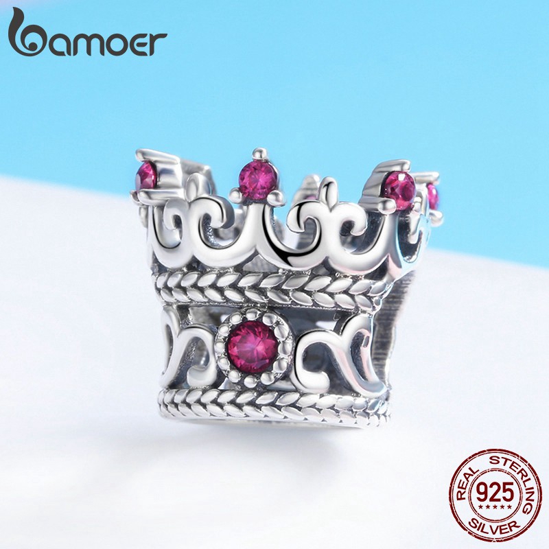 Hạt Trang Sức Bamoer bạc 925 Thiết Kế Hình Vương Miện Sang Trọng