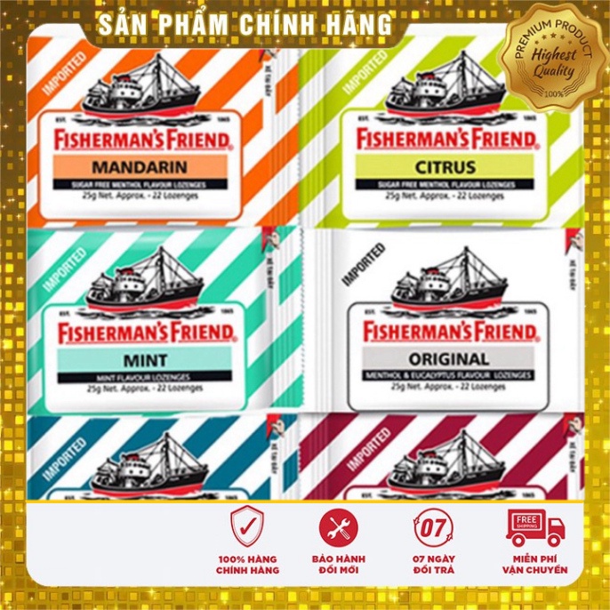 [Chính hãng] Kẹo Cay Con Tàu - Đủ vị -  Fisherman's Friend không đường (CHÍNH HÃNG)