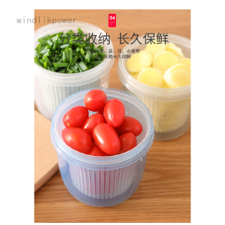 Hộp Hai Tầng Trong Suốt Dùng Đựng Gia Vị Gừng Tỏi Gừng Tiện Lợi