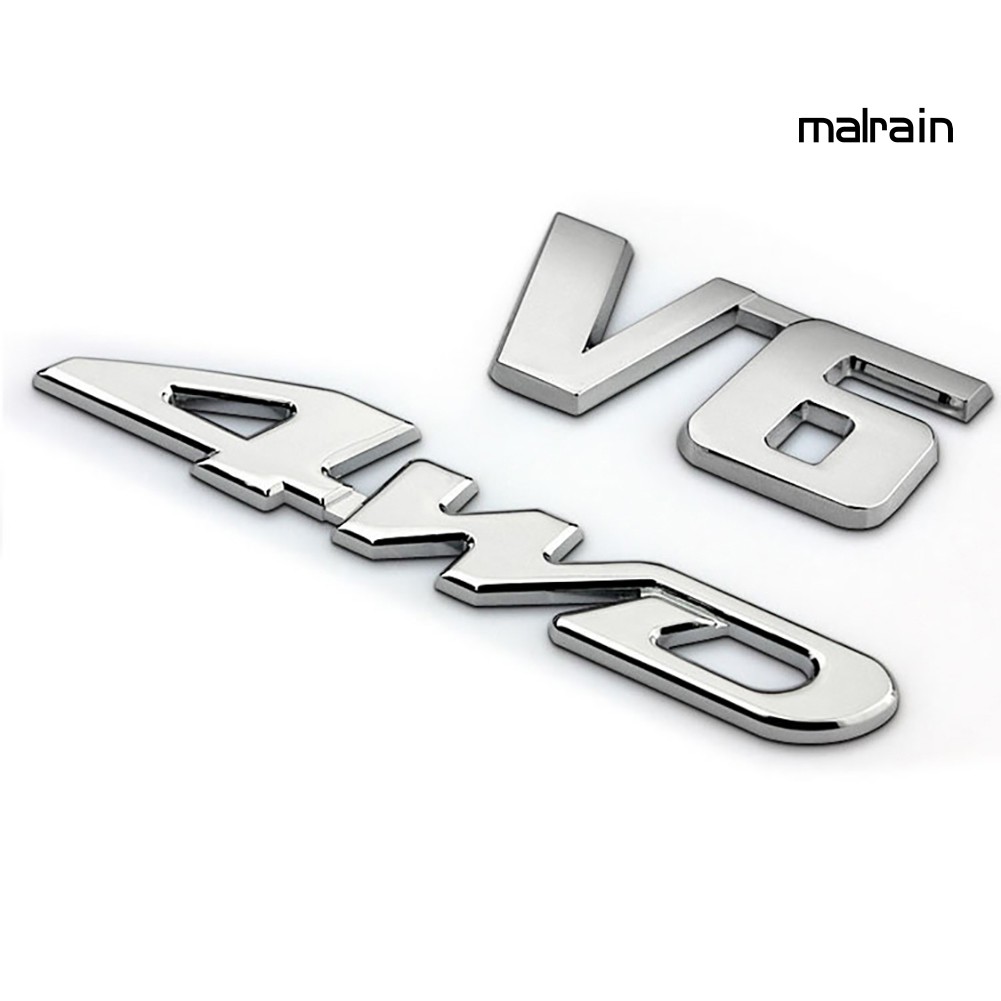 Miếng dán xe hơi logo chữ 4WD V6 V8 phong cách thể thao dành cho trang trí độc đáo