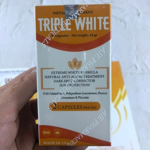 Hỗ trợ đẹp da, viên uống trắng da Triple White nhập khẩu chính hãng Mỹ - hộp 50 viên | Thế Giới Skin Care