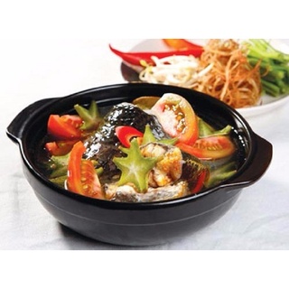 Nồi đất tráng men nấu mì cay, kho cá, kho thịt lòng cạn đỉnh 8 kèm nắp kính