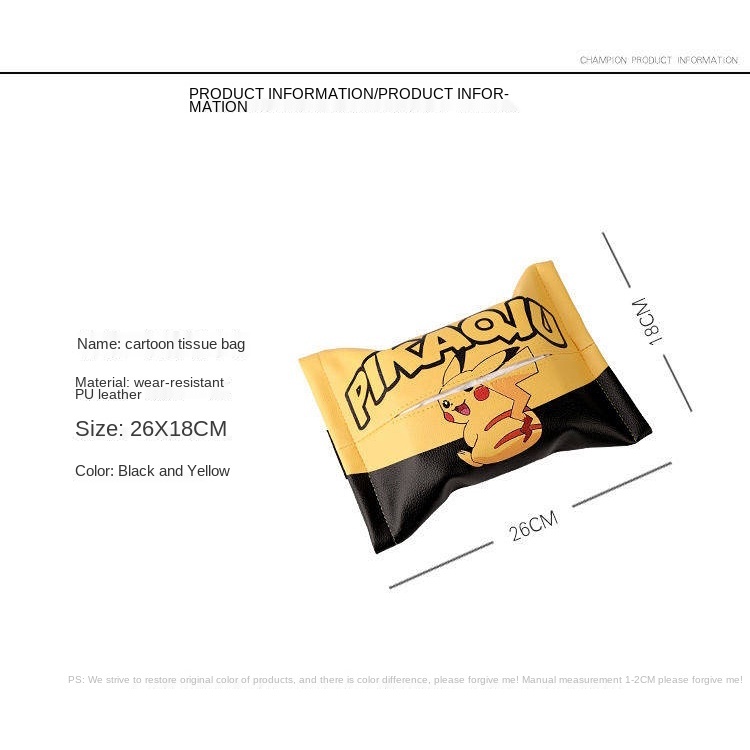 Hộp đựng khăn giấy họa tiết hoạt hình sáng tạo cho xe hơi