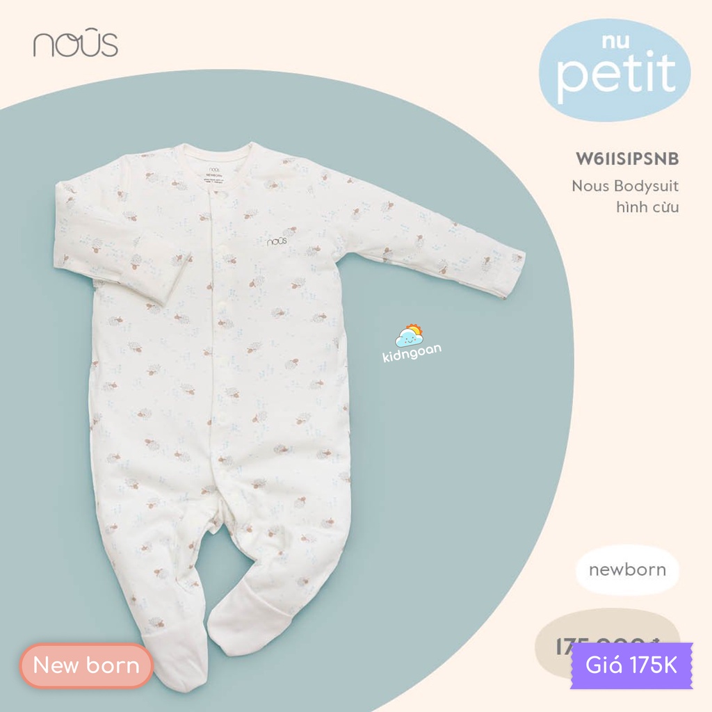 Nous bodysuit newborn cho bé trai, bé gái hình cừu hồn nhiên