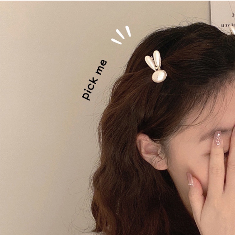 Kẹp Tóc Đính Ngọc Trai Hình Thỏ Xinh Xắn Dành Cho Nữ