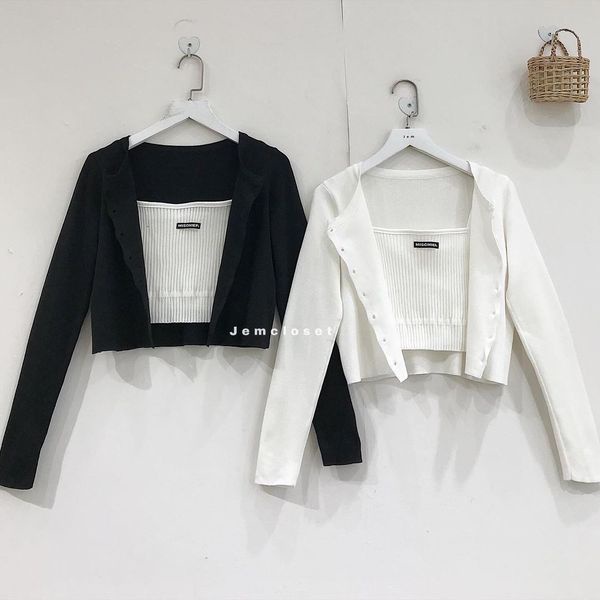 Áo Croptop Nữ Dài Tay Áo Cardigan Dáng Croptop Dệt Len Tăm Phối Cúc Form Dáng Ôm Body Hiện Đại Cá Tính RAIN 1453