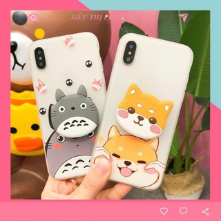 ỐP LƯNG IPHONE - ỐP LƯNG CÚN YÊU VÀ TOTORO (Tặng Popsocket)