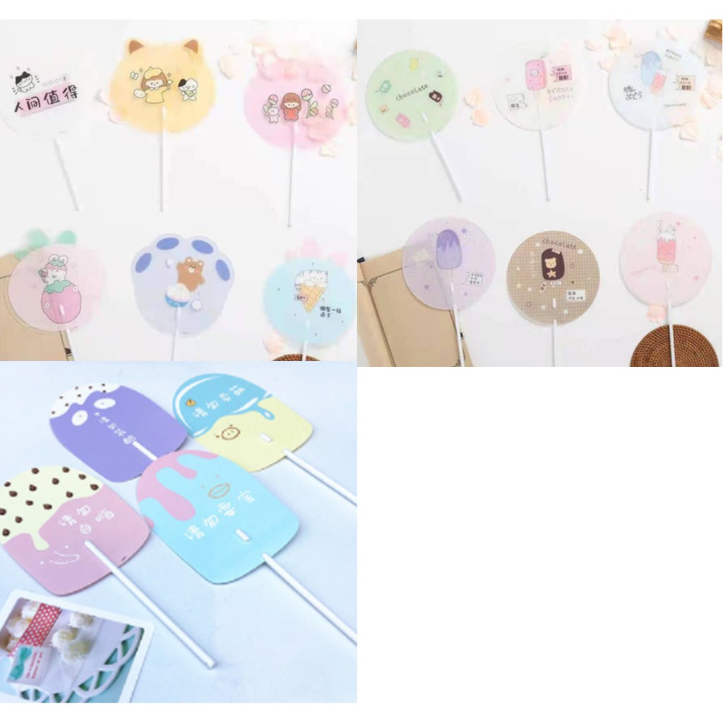 Quạt trong pastel Q11 quạt cute quạt dễ thương