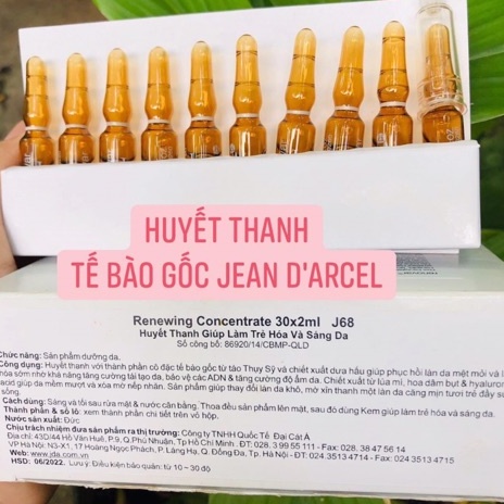 Huyết thanh tế bào gốc Jean D'arcel giúp làm trẻ hóa và sáng da J48 - Renewing Concentrate