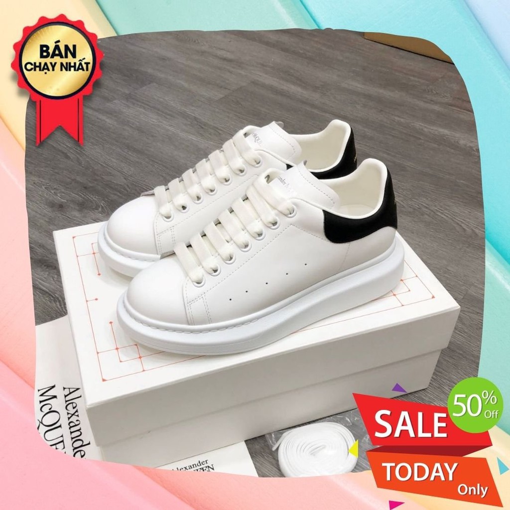 Giày Nam Nữ Mc Queen MCQ Khâu Đế Gót Nhung Đen Dây Lụa Bản Trung Cao Cấp G04
