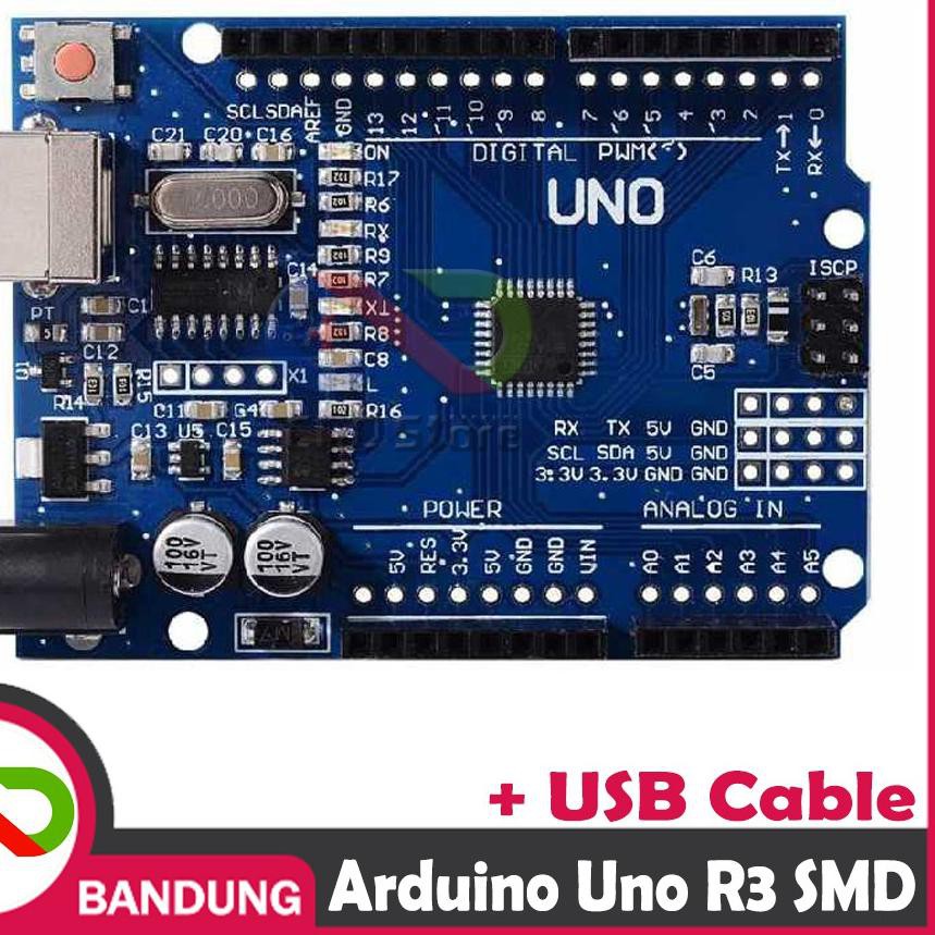 Mới Mạch Arduino Uno R3 Smd Ch340 Atmega328P Plus Usb & Pin Headerqt1...