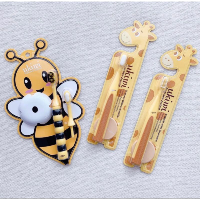 Set bàn chải đánh răng Honeybee Ukiwi Hàn quốc cho bé từ 0 - 6 tuổi