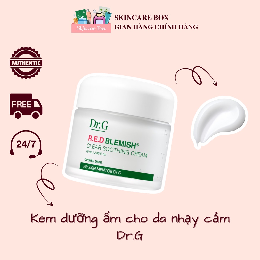 [ĐỦ BILL] KEM DƯỠNG DR.G RED BLEMISH SOOTHING CREAM 70ML