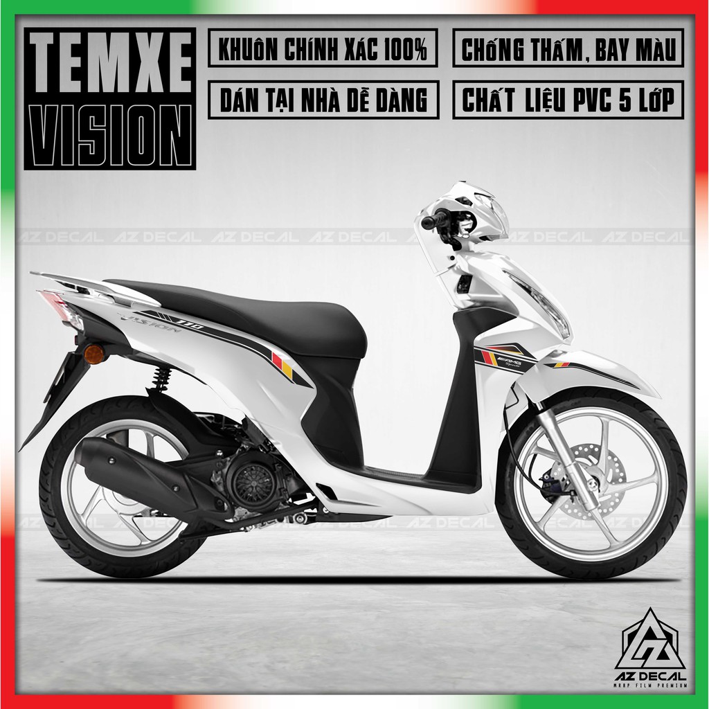 Tem Xe Vision AMG Cờ Đức | VS152007AMG | Chất Liệu Vinyl Cao Cấp Chống Thấm, Chống Bay Màu