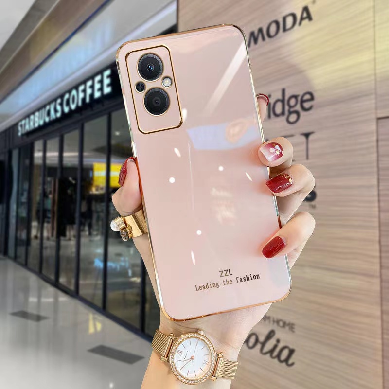 Ốp điện thoại cạnh thẳng mạ màu cho OPPO Reno 7 5g Reno 7Z 5g Reno 7 4G Reno 7Pro 5G A55 A76 A16K Reno 6 4G F11Pro