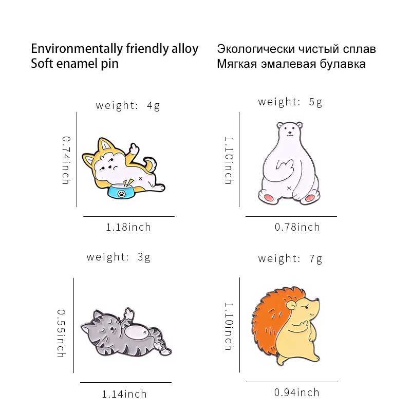 Ghim Cài Áo Hình Động Vật Hoạt Hình Đáng Yêu