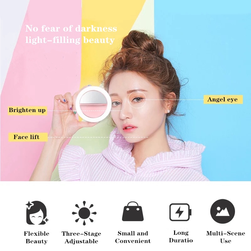 Đèn LED tròn hỗ trợ chụp ảnh selfie ( gb.tech )