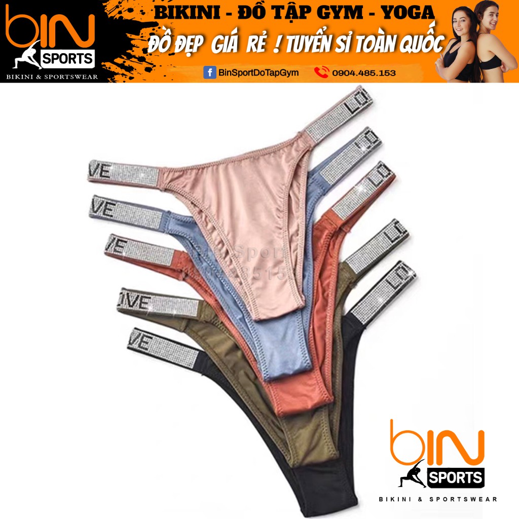 Quần Lót Vicky Lọt Khe Đính Đá Cao Cấp Bin Sports QL011