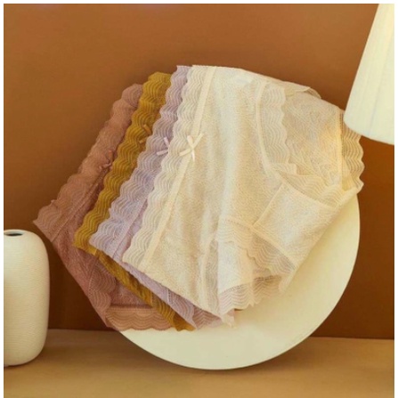 Mẫu mới - Quần lót cotton phối ren nơ quyến rũ 046