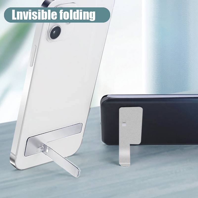 Giá Đỡ Điện Thoại Mini Siêu Mỏng Bằng Kim Loại Có Thể Gấp Gọn Tiện Dụng