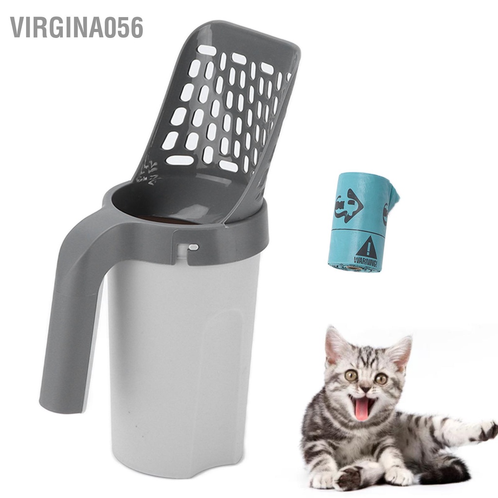 Có thể bán buôn Máy xúc cát cho mèo cầm tay Xẻng với hộp lưu trữ để làm sạch Virgina056 Hàng giao ngay