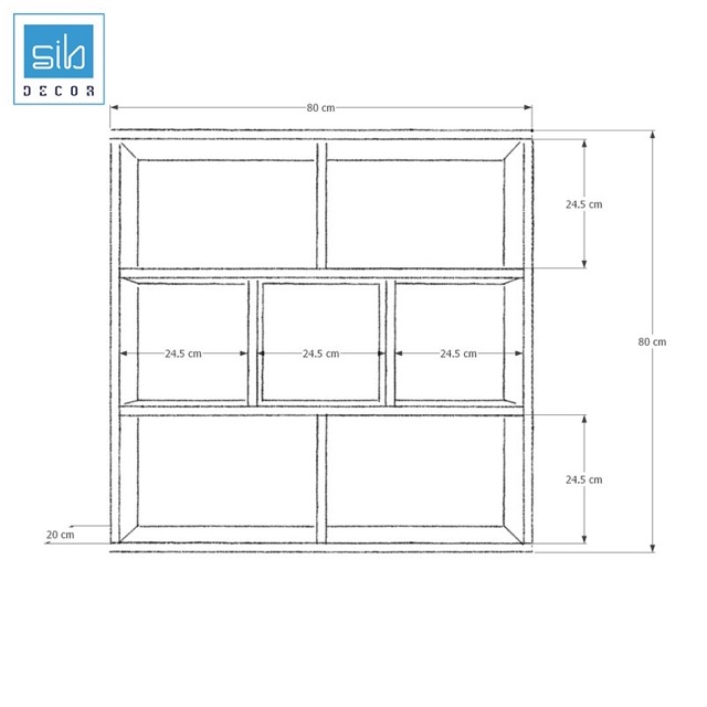 Kệ sách treo tường mẫu mới [có sẵn ] 80x80x20