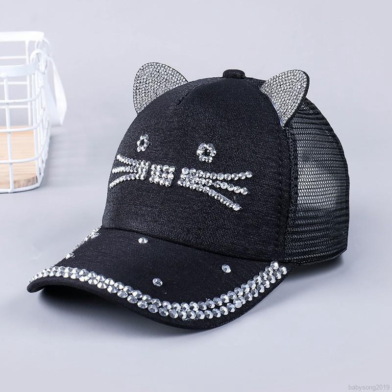 Mũ lưỡi trai tai mèo xinh xắn cho bé gái