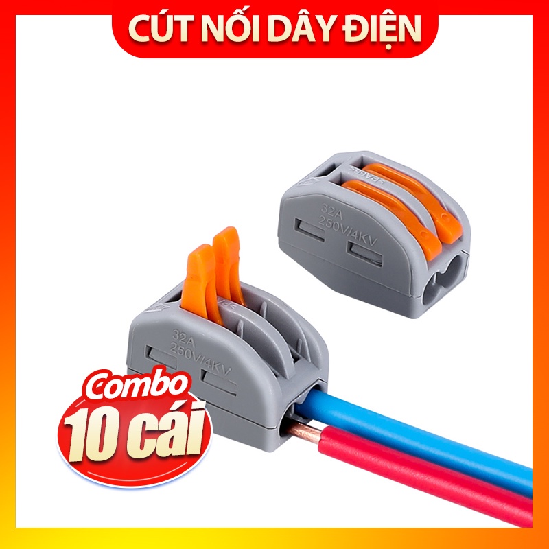 Bộ 10 chiếc cút nối dây điện nhanh PCT-212 213 215 KV774 - chịu tải 32A