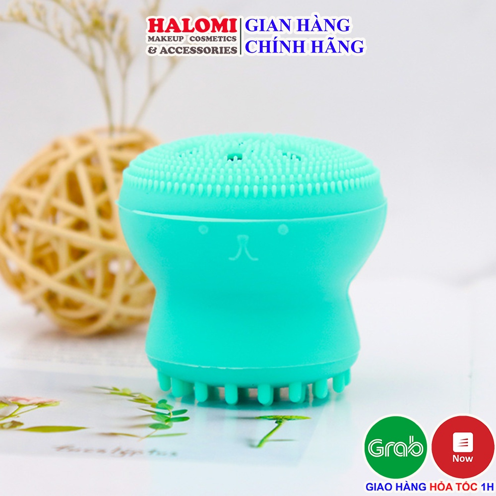 Cọ rửa mặt bạch tuộc HALOMI mini bằng silicon hình bạch tuộc ngộ nghĩnh