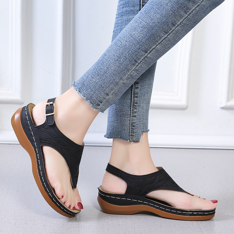 Giày sandal có quai hậu kiểu đế xuồng thích hợp đi biển/ dạo phố cho nữ