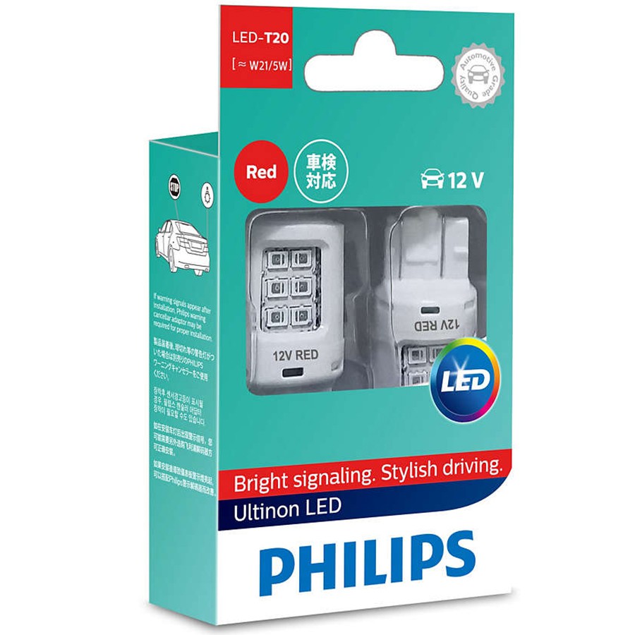 Bóng Đèn tín hiệu báo phanh hậu, Xe hơi Philips Ultinon LED 11066ULRX2 12V 6000K Đỏ