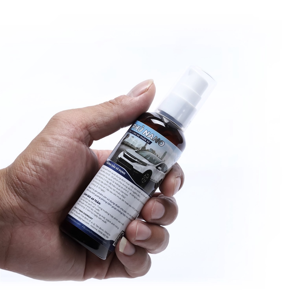 Nano chống bám nước cho kính xe ô tô - xe máy MOATTEO 100ML + tặng kèm khăn và mút bôi nano