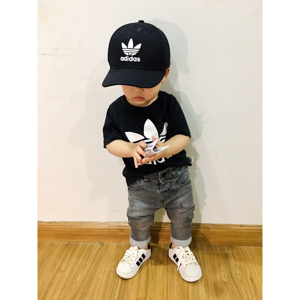 Mũ bé das Trefoil baseball kids ▪️ Full tem, tag, code, túi ▪️ size: 1 size ( vòng đầu 48-54 ), Màu sắc: Đen, Trắng