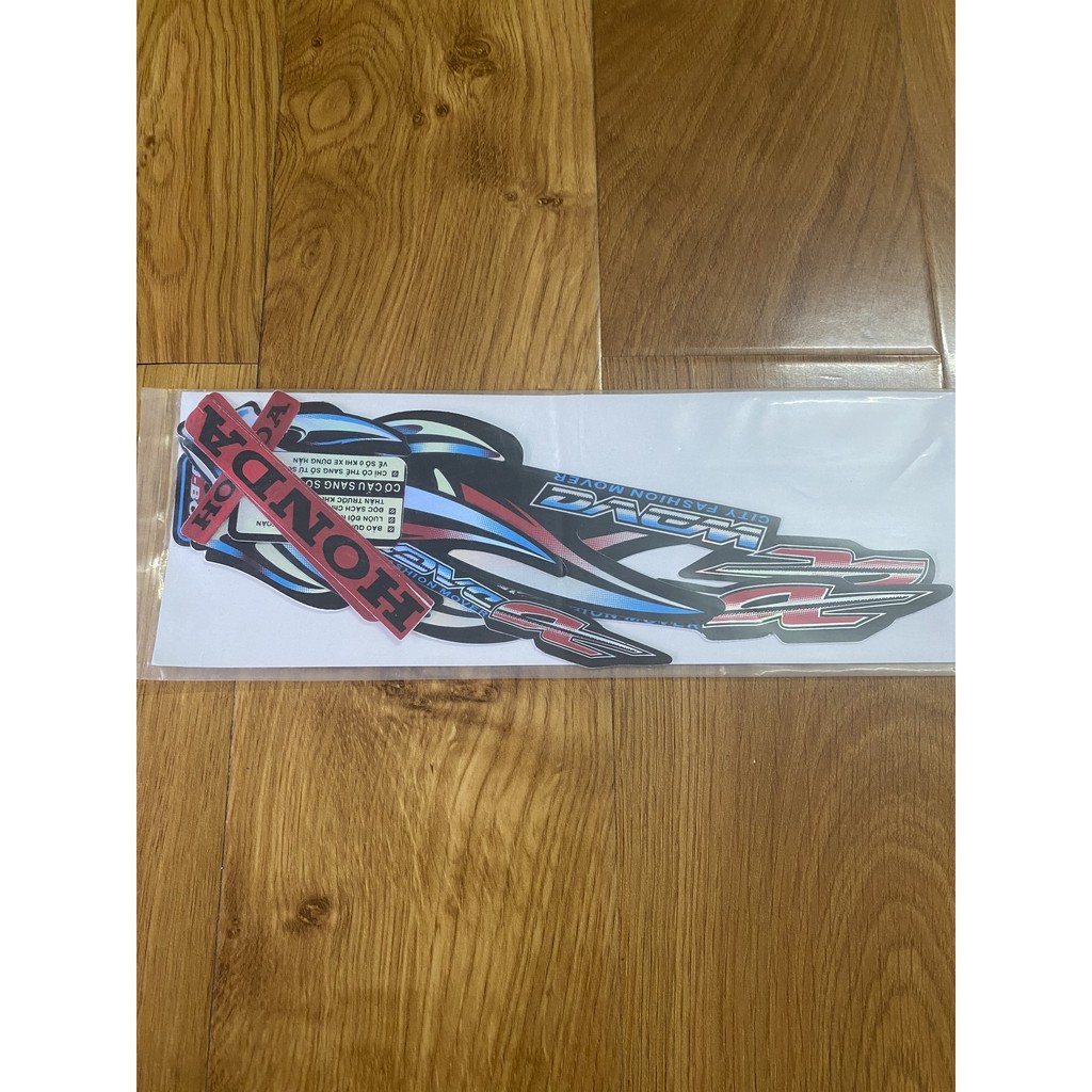 Trọn bộ tem rời dán xe máy 3 lớp Honda Wave alpha 2006 xương cá