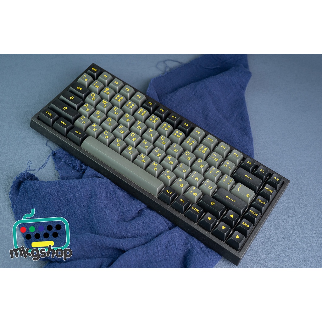Keycap Akko Black Gold Japan kiểu in doubleshot nhựa PBT, 158 nút bàn phím cơ, ASA profile