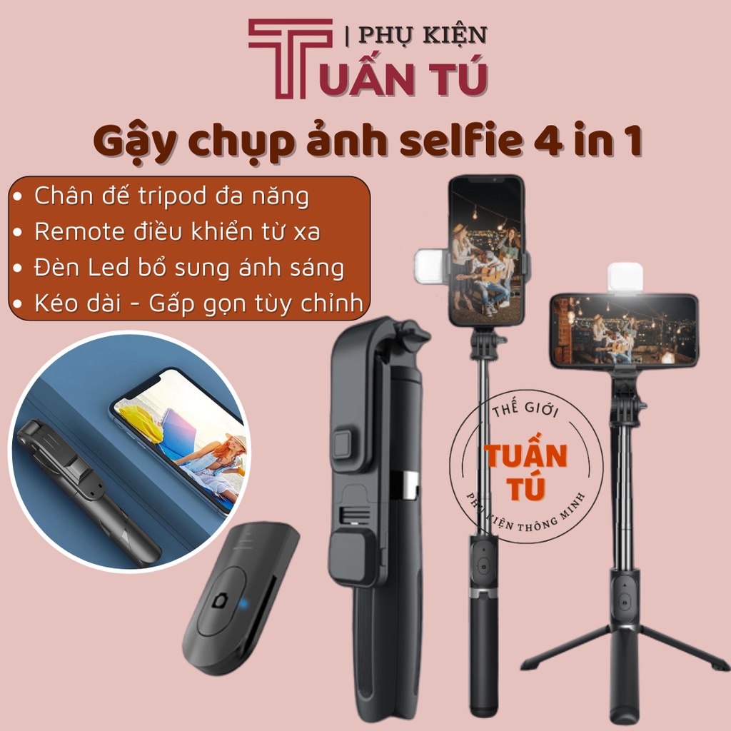 Gậy chụp ảnh Selfie tự sướng Bluetooth XT-02 kèm chân đế Tripod đa năng 3 trong 1 gấp gọn bỏ túi