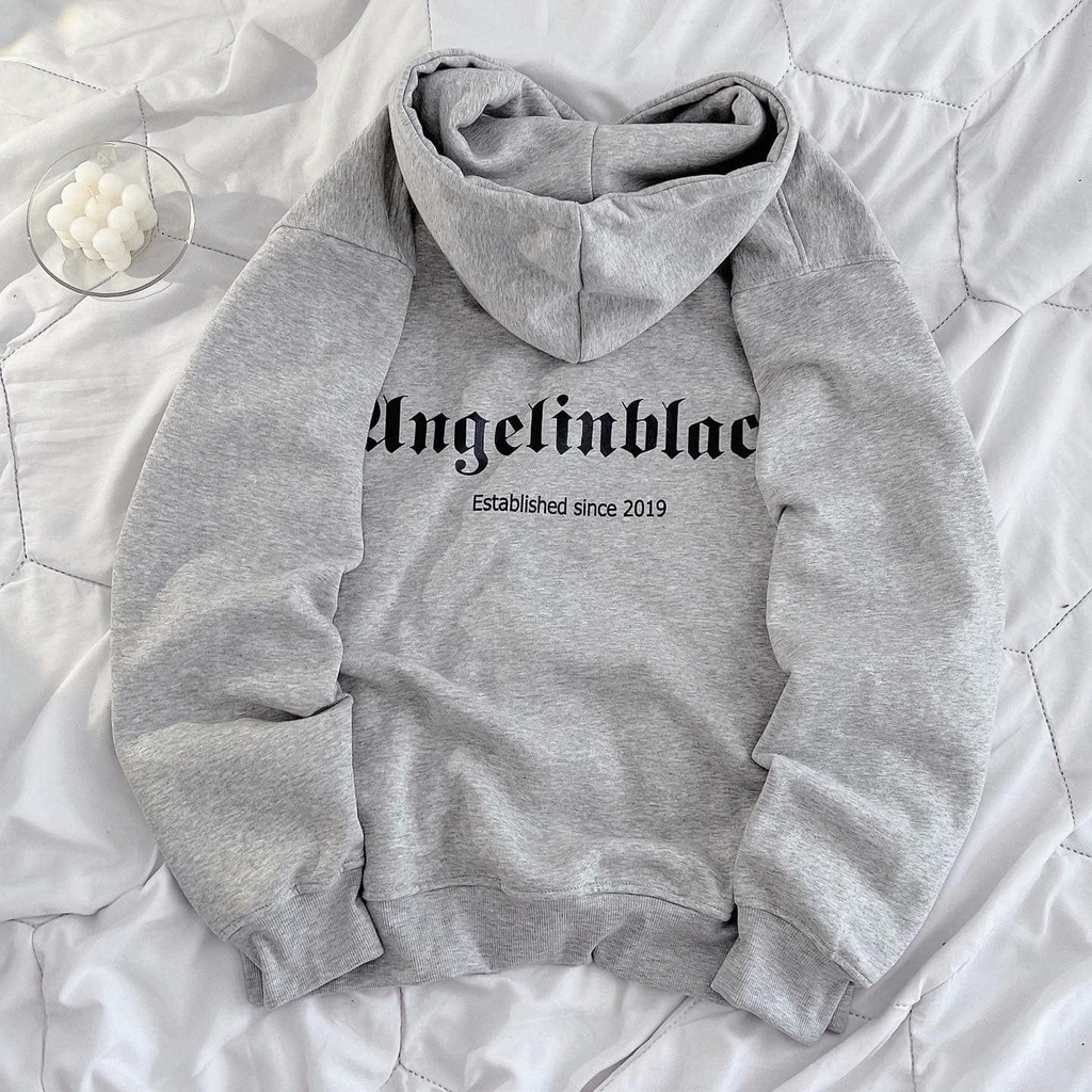 [sẵn] Áo hodie tay dài chữ in Angel
