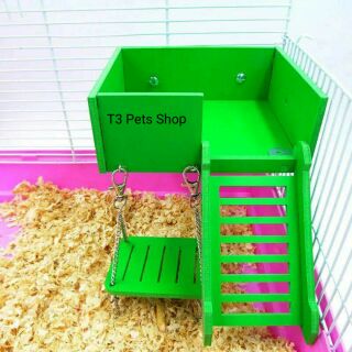 Tầng + xích đu gỗ dành cho hamster