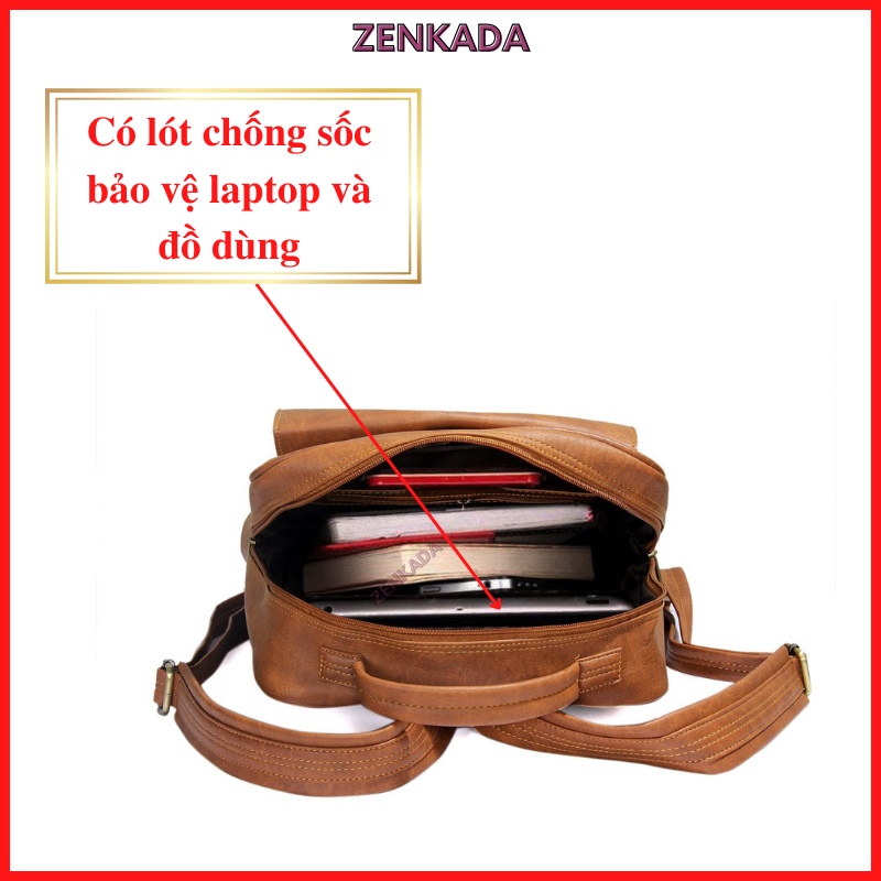 Balo da đựng laptop, ba lô công sở Zenka nhiều ngăn rộng rãi rất tiện dụng_ZBL01_1 | BigBuy360 - bigbuy360.vn