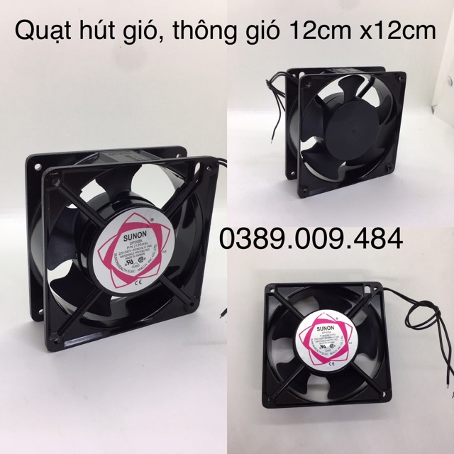 QUẠT HÚT GIÓ, THÔNG GIÓ SUNON 220V (12cm x12cm)