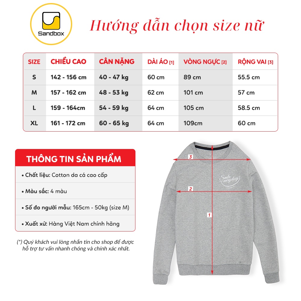 Áo Sweater Nữ SANDBOX Chất liệu Cotton Cao cấp, Mềm mịn, Không Bai xù, Co giãn thoải mái (ANI21001)